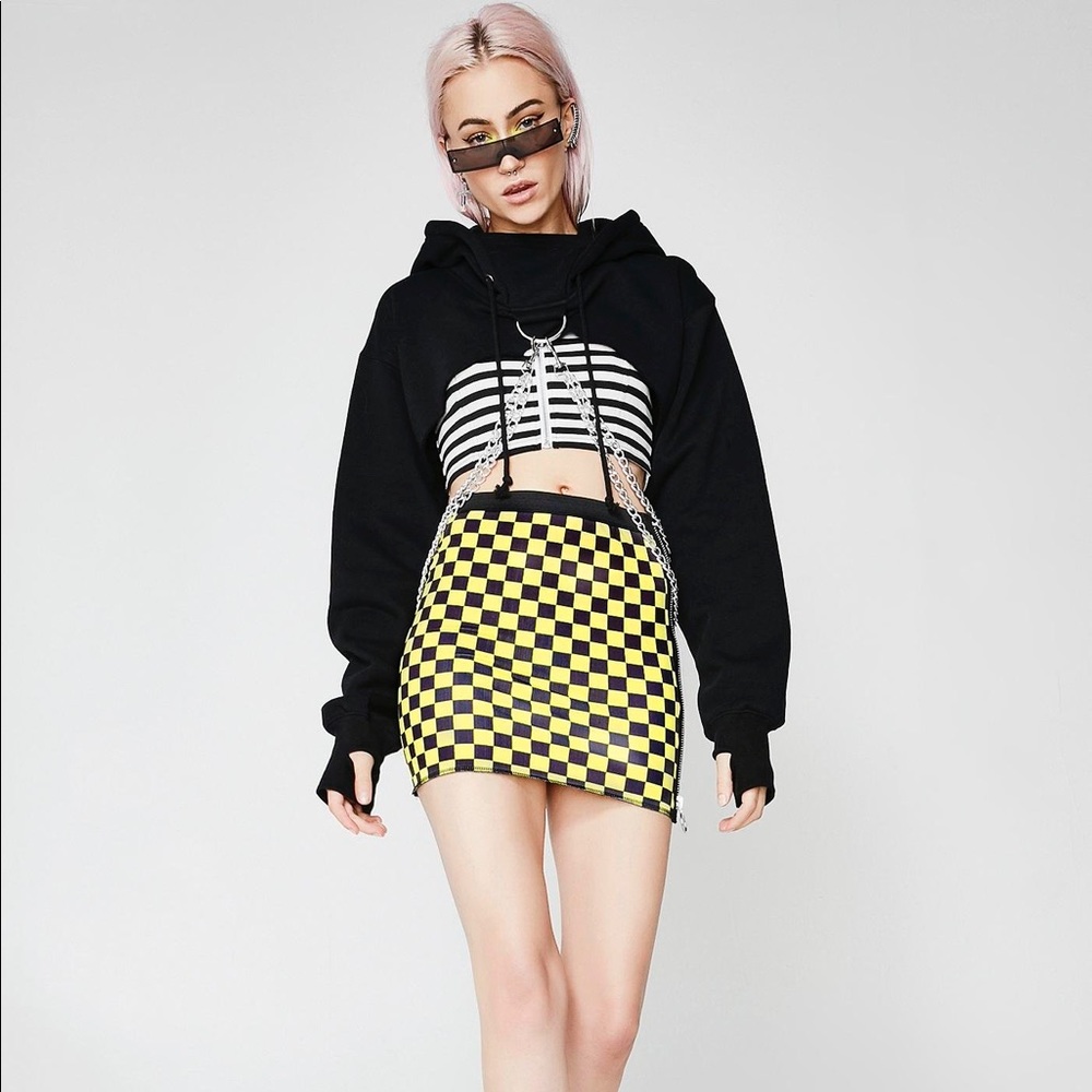 DOLLS KILL Current mood cropped hoodie